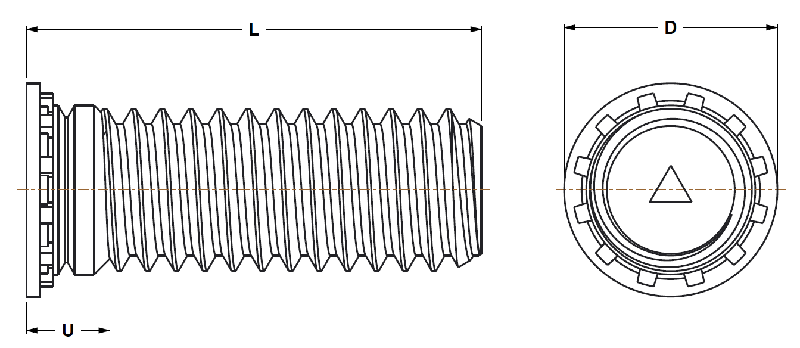 Self-Clinching Sheet Metal Studs for Stainless Steel - Series CHTS diagram 